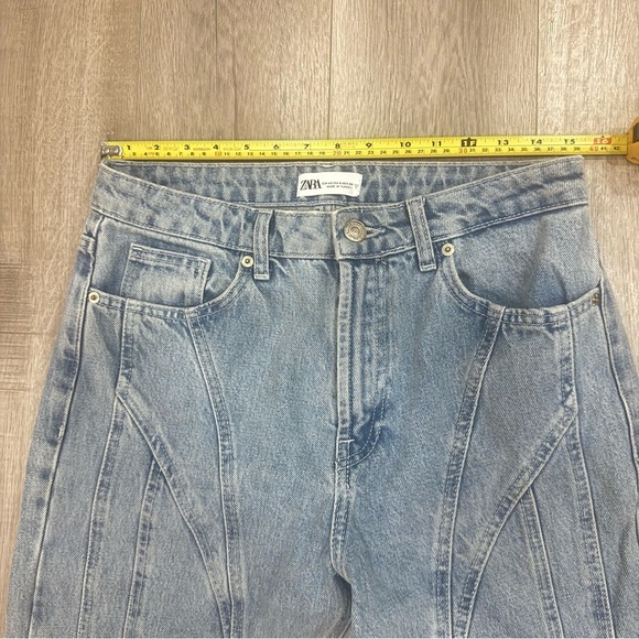 Zara Mugler Inspired Blue Straight Leg Jeans Size US 8 Euro 40 - Picture 9 of 11